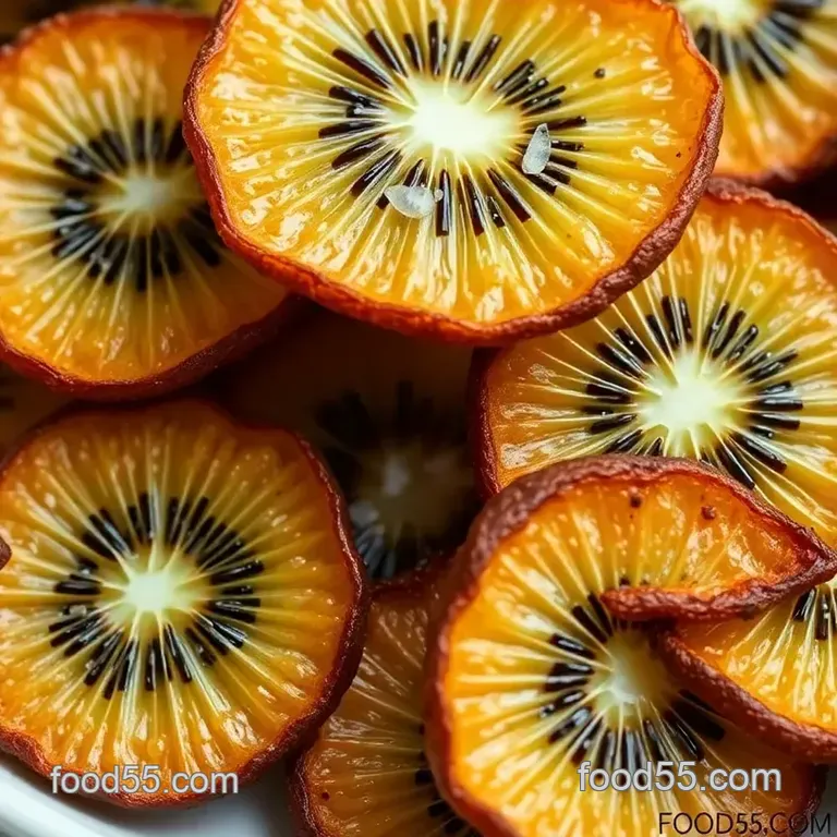 Crispy Golden Kiwi Chips presentation