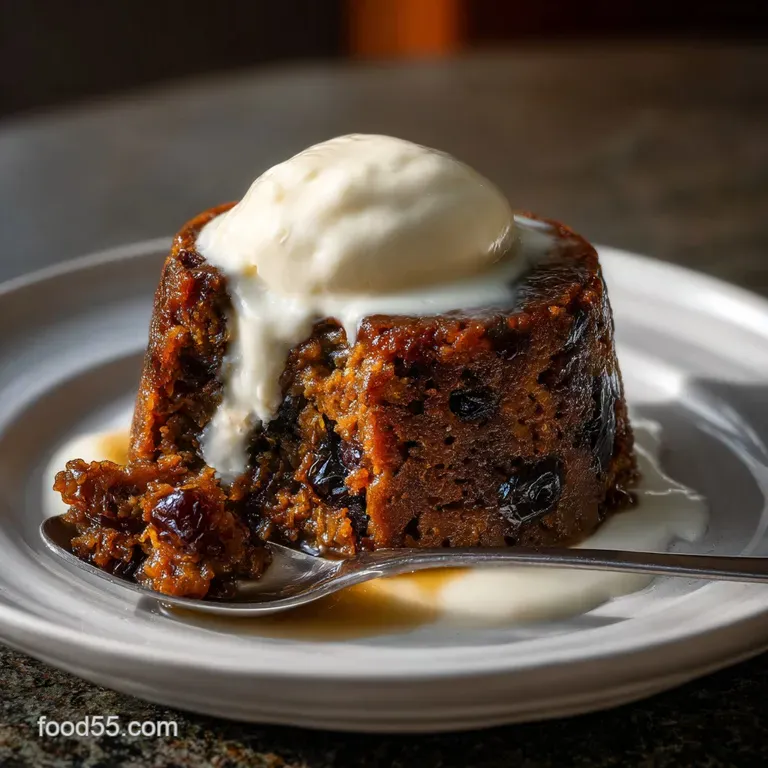The Best Christmas Pudding with Grand Marnier presentation