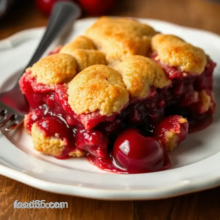 Grandma Betty' s Best Ever Cherry Cobbler presentation