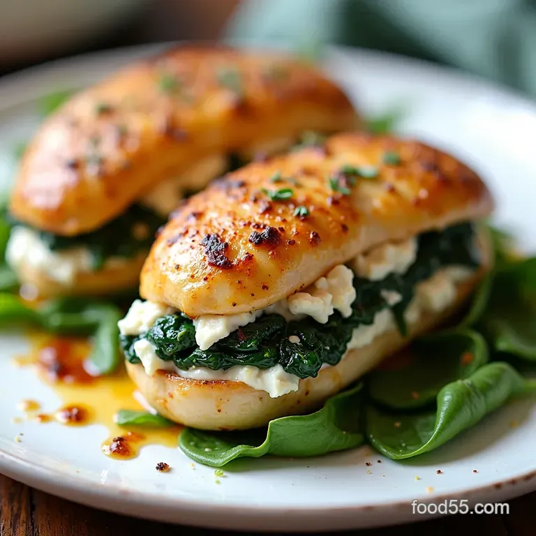 GreekStyle Spinach Feta Stuffed Chicken Breasts