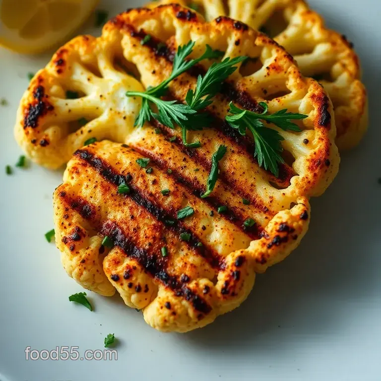 Grilled Cauliflower Steaks with Smoky Herb Marinade presentation