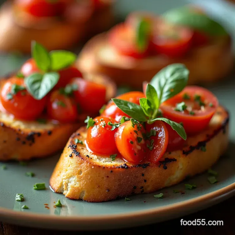 Grilled Chicken Bruschetta Herbed Chicken with Tomatobasil Topping presentation