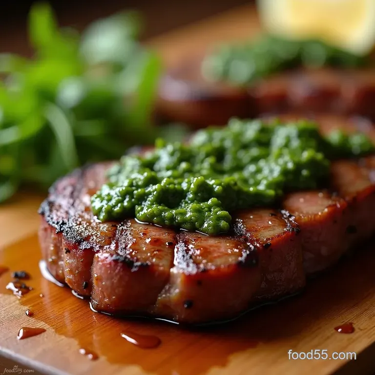Grilled Chimichurri Flank Steak presentation