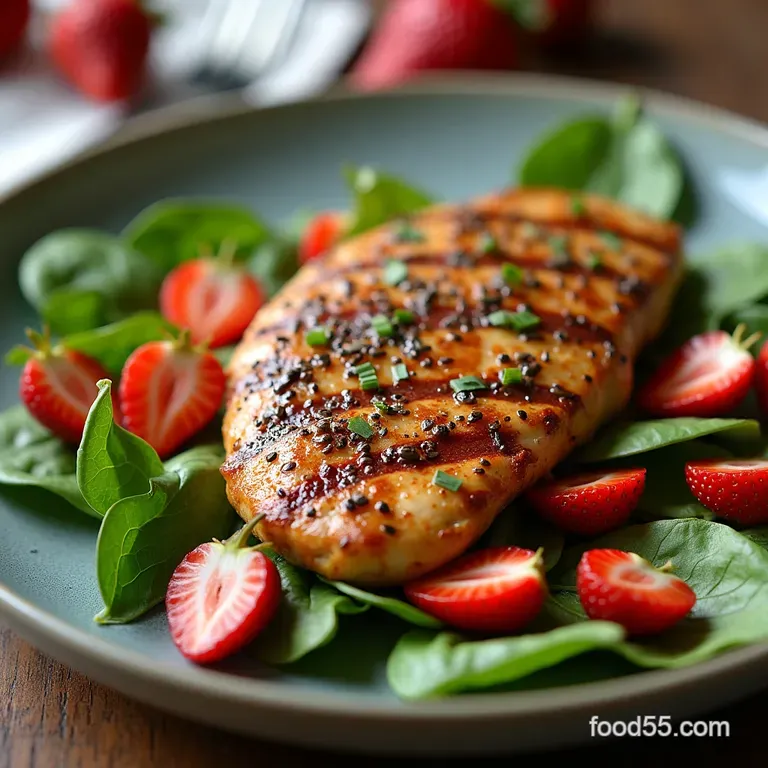 The Strawberries Smoke Salad Grilled Chicken with BalsamicPoppy Seed Vinaigrette