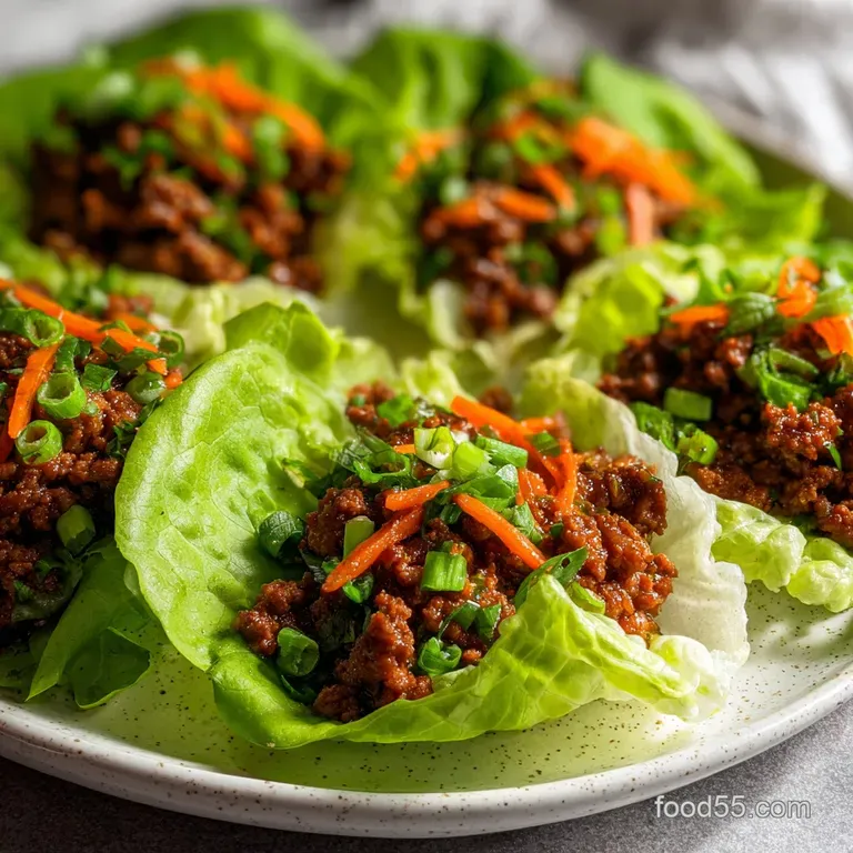 Ground Beef Lettuce Wraps: Glossy Umami Glaze