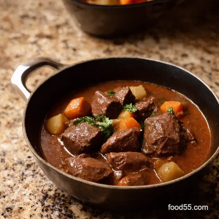Guinness Beef Stew Hearty Irishstyle Braise presentation