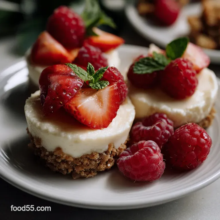 Mini Healthy Cheesecakes Made with a Protein Twist presentation