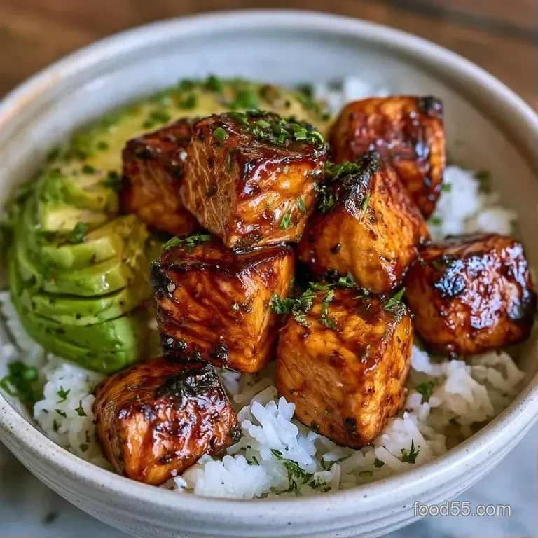 A ceramic bowl filled with vibrant sliced cucumbers, orange salmon cubes, and edamame topped with black sesame seeds.