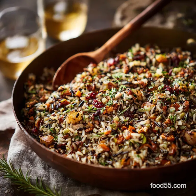 Healthy Thanksgiving Recipes: Autumn Harvest Wild Rice Stuffing presentation
