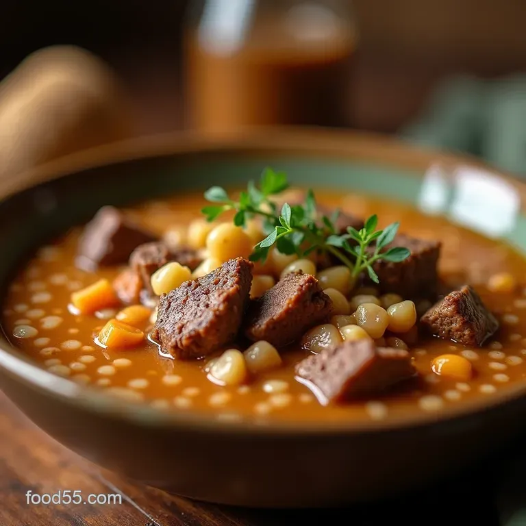 Hearty Countryside Beef Barley Soup the Ultimate Comfort Bowl presentation