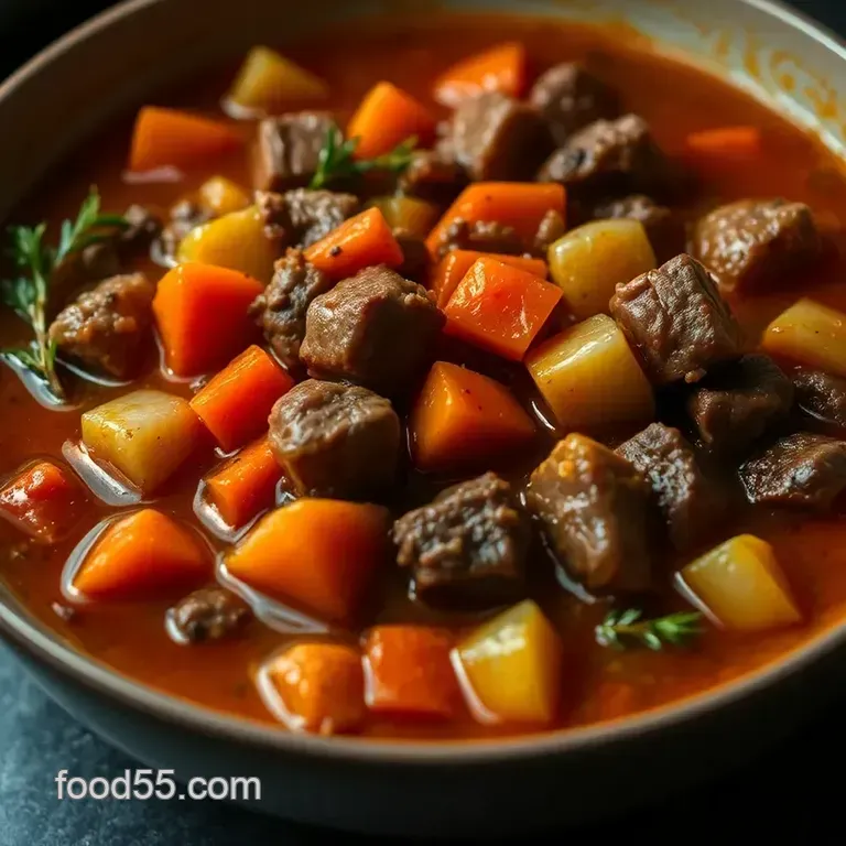 Hearty Homestead Vegetable Beef Soup presentation