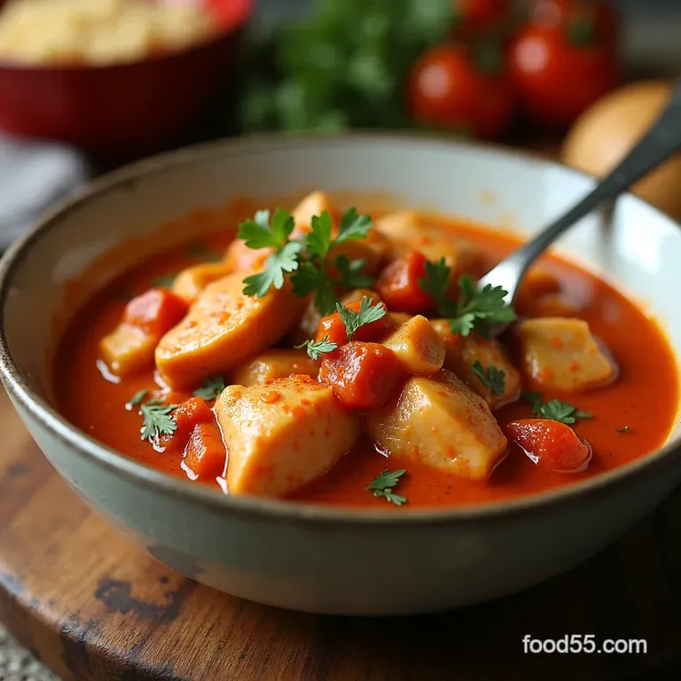 Hearty Paprika Chicken Stew Hungarianstyle Paprikash presentation