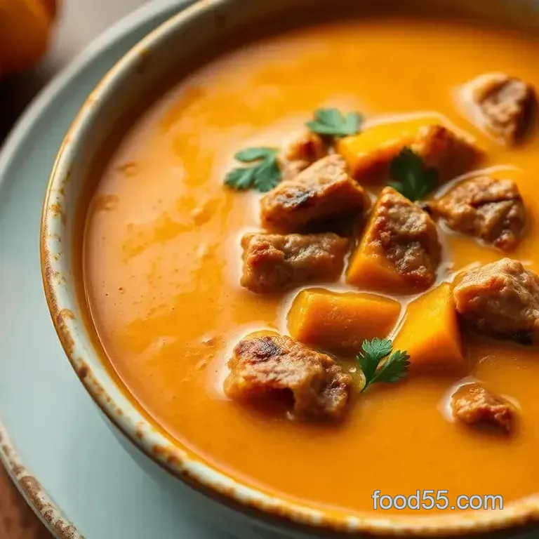 Hearty Pumpkin Soup with Savory Meat