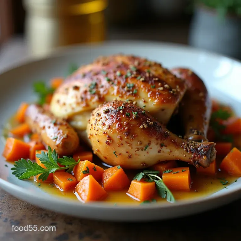 The Golden Bird UltraCrispy HerbCrusted Roasted Chicken with Autumn Root Vegetables