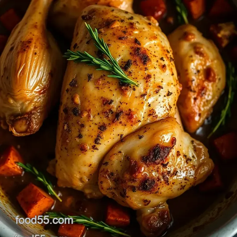 Herb-Roasted Chicken with Quinoa and Seasonal Vegetables presentation
