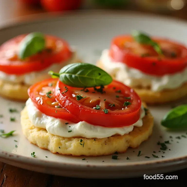 Highprotein Burst Tomato Caprese with Creamy Cottage Cheese presentation