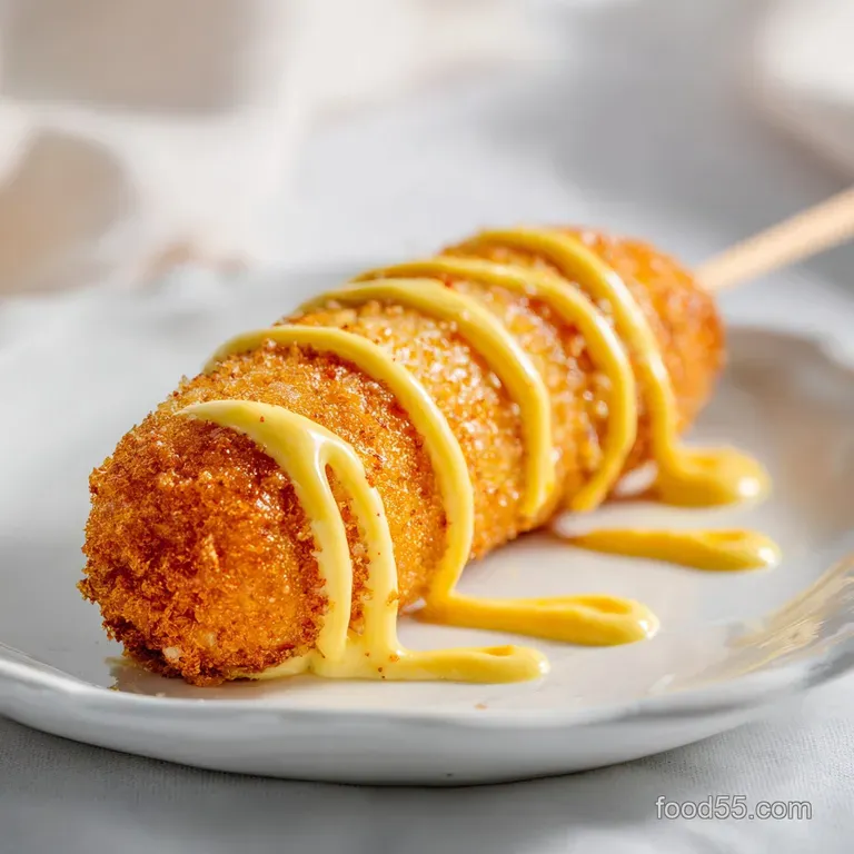 Homemade Corn Dog with Honey Mustard