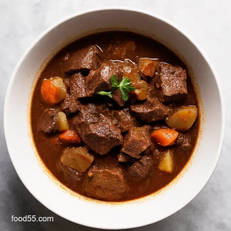 Homestyle Slow Cooker Beef Stew Rich ForkTender Chuck Root Veg