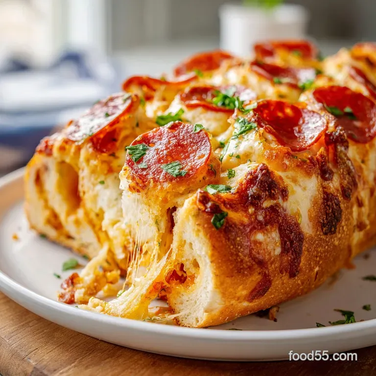 A warm, sliced stromboli rests invitingly on a rustic wooden board, its savory interior begging to be tasted. Perfection s...