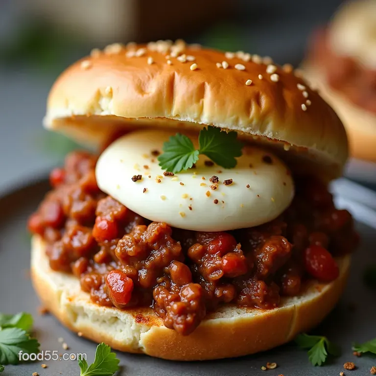 Easy Crock Pot Italian Sloppy Joes with Smoked Mozzarella