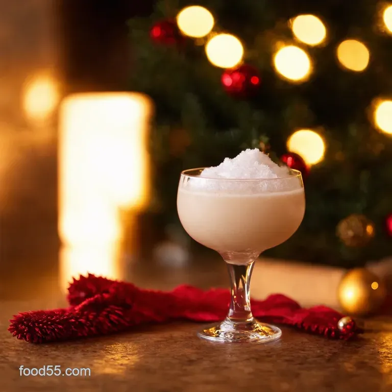 Jack Frost Winter Cocktail a Coconutty Christmas Kiss presentation