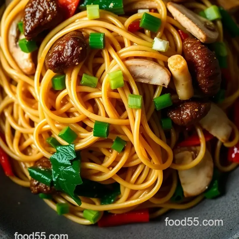 Keto Lo Mein with Low Carb Asian Noodles presentation