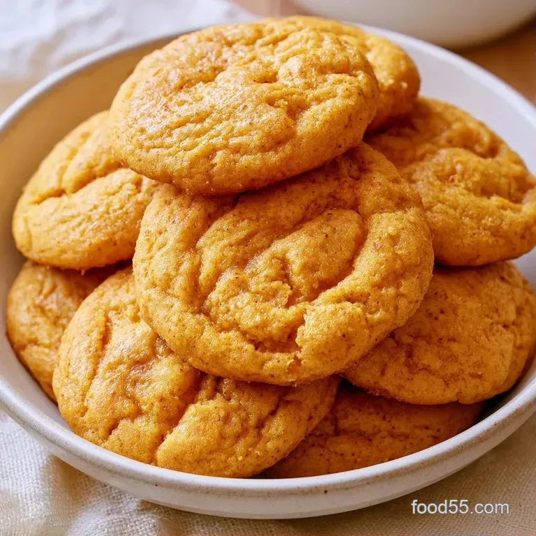 A stack of warm, golden-orange cookies on a white ceramic plate garnished with a cinnamon stick and star anise.
