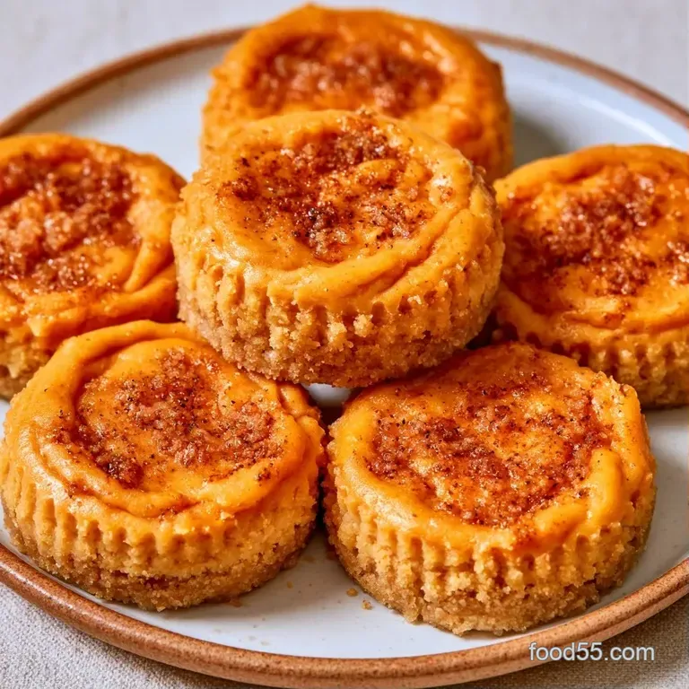Vibrant orange dessert bites arranged on a white ceramic platter, garnished with a dusting of cinnamon.