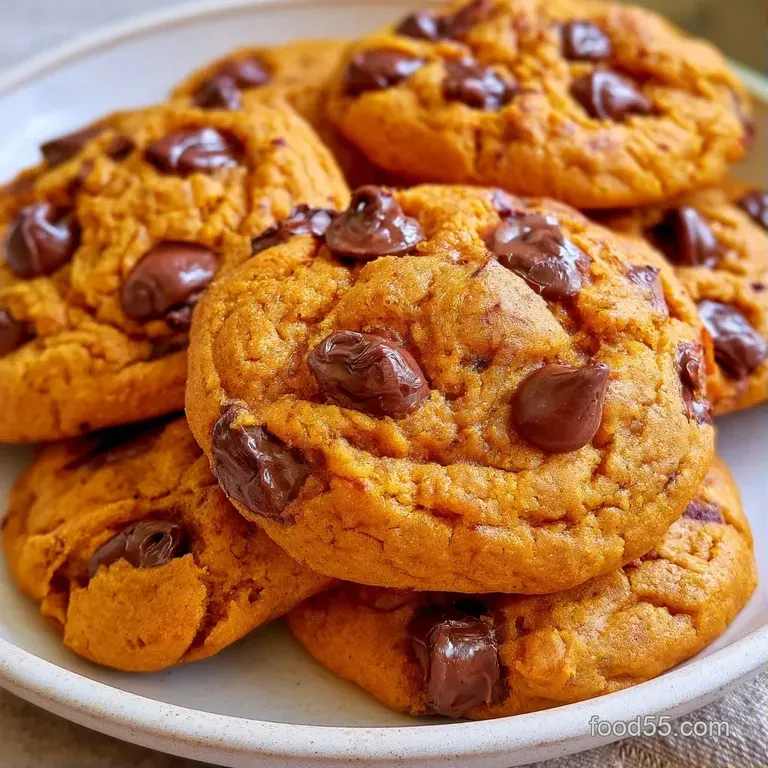 A stack of warm, pumpkin-orange treats on a white ceramic plate, dusted with cinnamon and a sprig of mint.