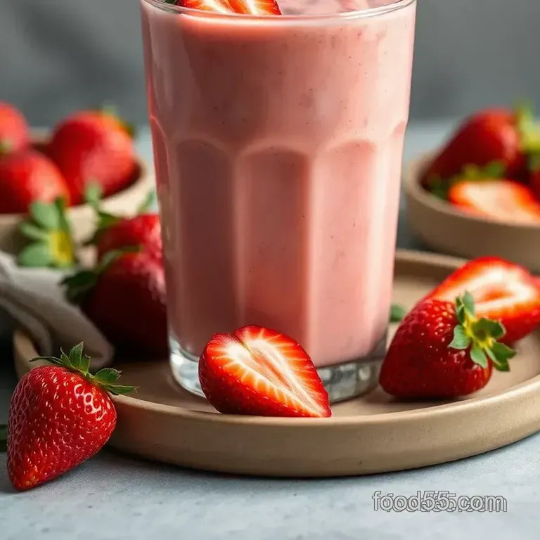 Keto Strawberry Smoothie with Almond Milk presentation