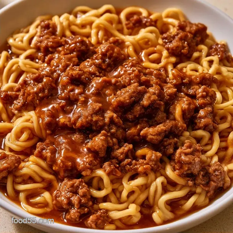 Korean Ground Beef Ramen with Fresh Ginger