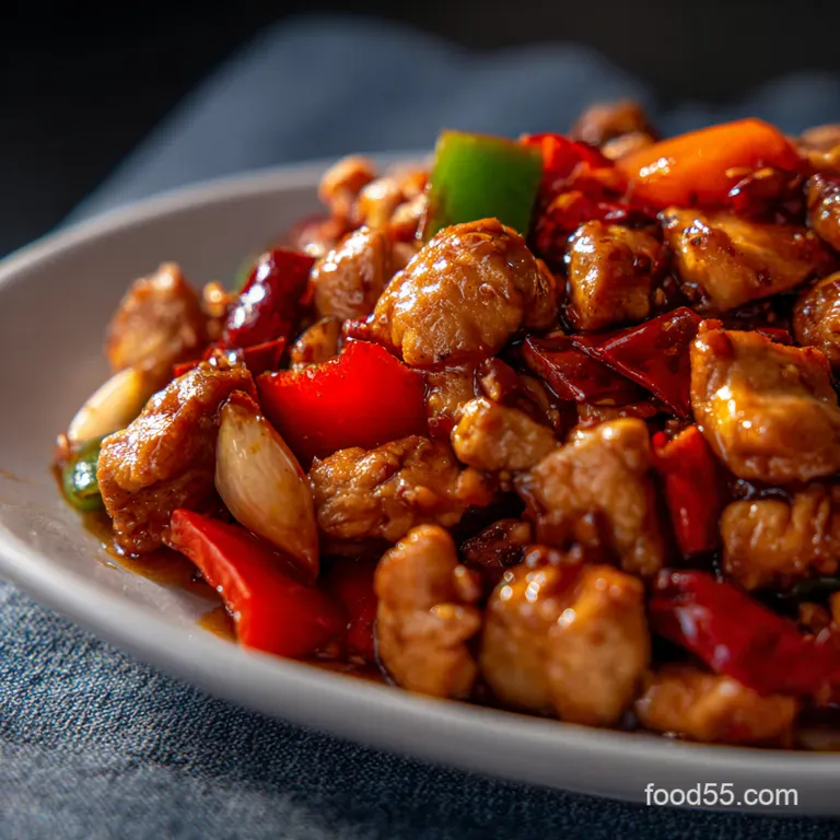 Kung Pao Chicken: A Fiery &amp Flavorful Stir-Fry presentation