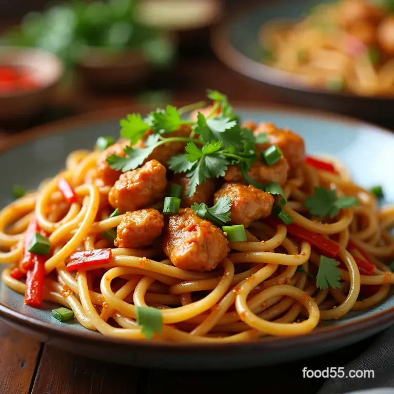 Kung Pao Chicken Zoodles for Two presentation