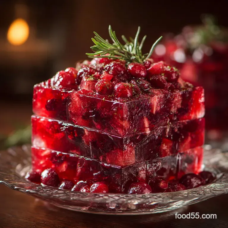 Cranberry Jello Salad with Cream Cheese Topping: The Jewel of the Feast