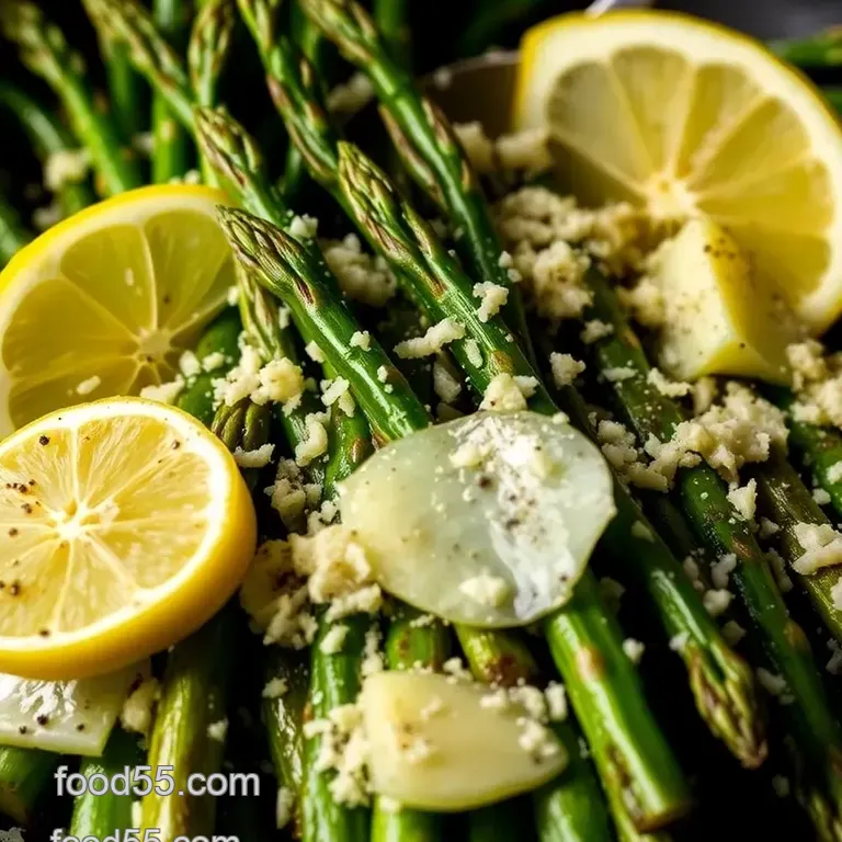 Lemon-Garlic Saut&eacute;ed Asparagus with Parmesan presentation