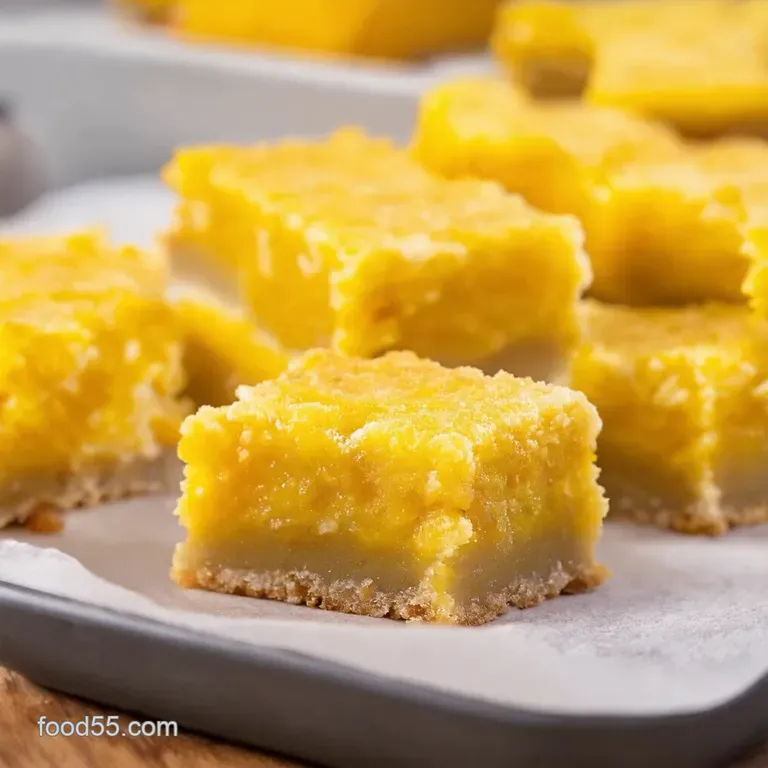 Lemon Gooey Bars Bright Buttery Slightly Underbaked Squares presentation
