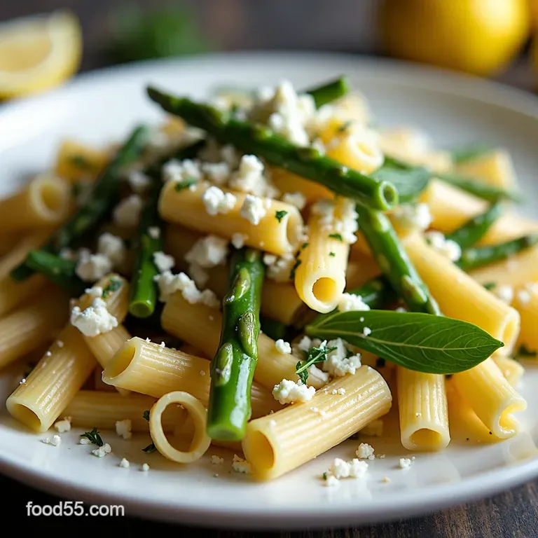 SunDrenched LemonHerb Pasta Salad with Shaved Asparagus Feta