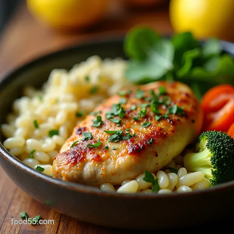 Lemonherb Chicken Roasted Mediterranean Vegetables presentation