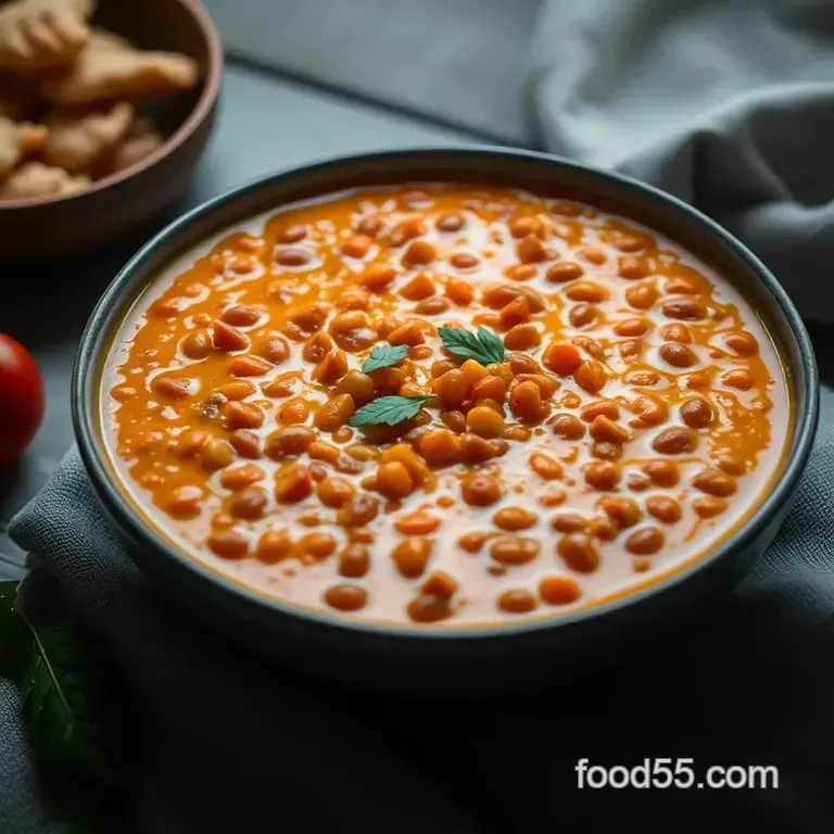 Lentil Delight: Creamy Dahl Soup presentation