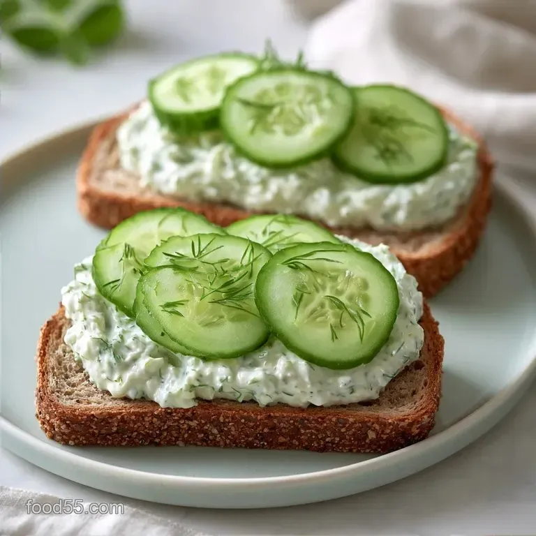 Light Refreshing Cucumber Sandwiches with Cream Cheese
