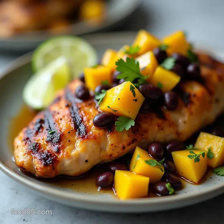 Zesty Lime Honey Grilled Chicken with Tropical Black Bean Mango Salsa