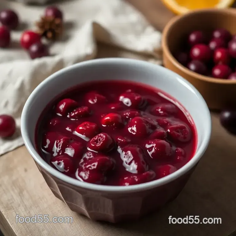 Low-Carb Cranberry Jam with Orange and Spices presentation