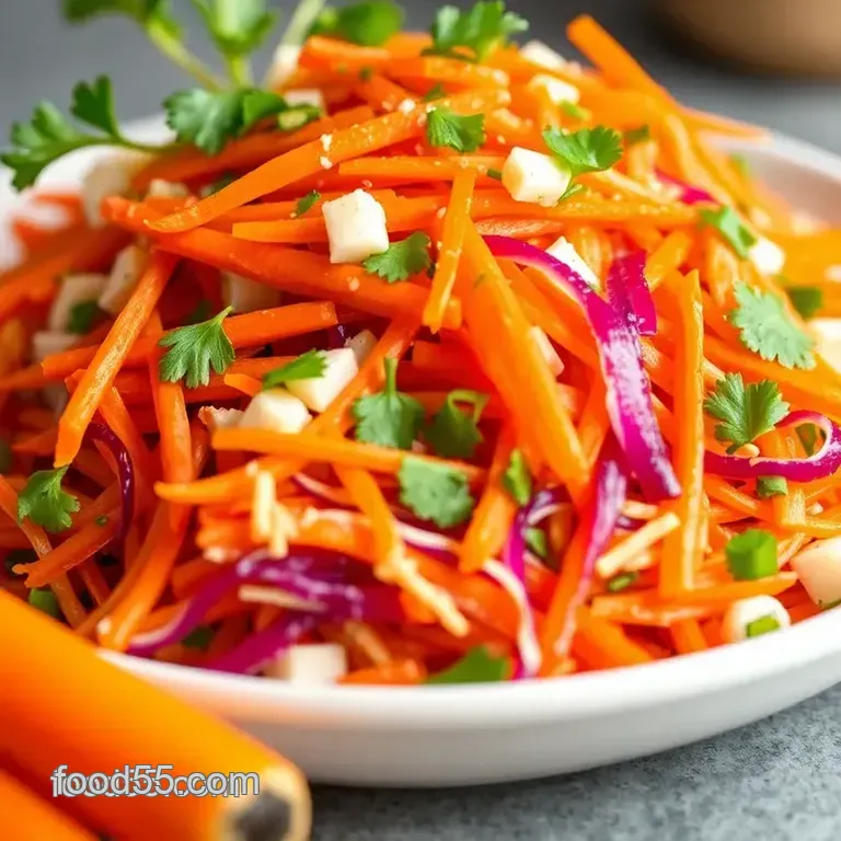 Spicy Carrot Salad with Zesty Lime Dressing presentation