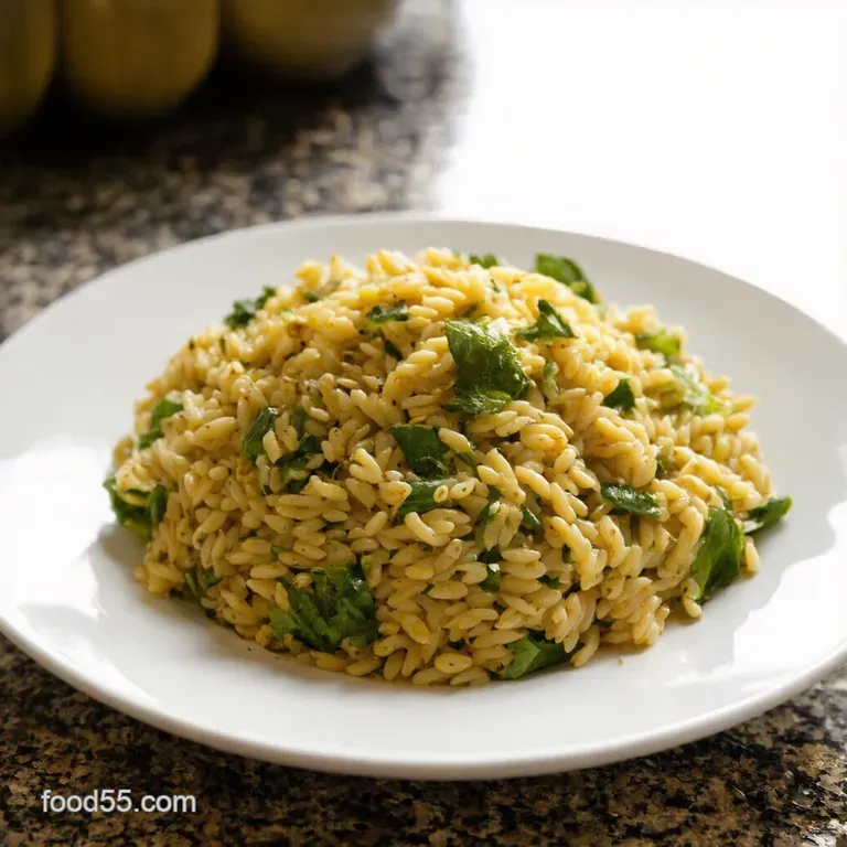 Mediterranean Orzo Salad Bursting with Sunshine presentation