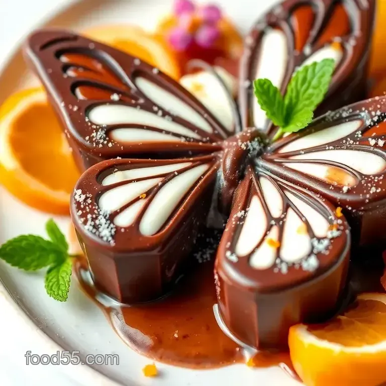 Decadent Melted Butterfly Chocolate with Creamy Center presentation