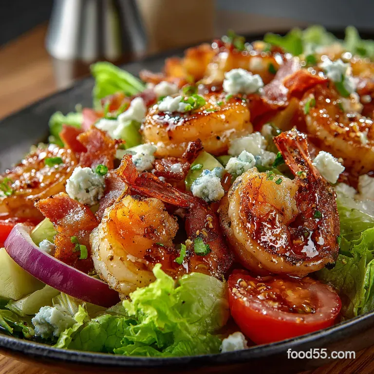 Mexican Shrimp Cobb Salad with Chipotlelime Crema presentation