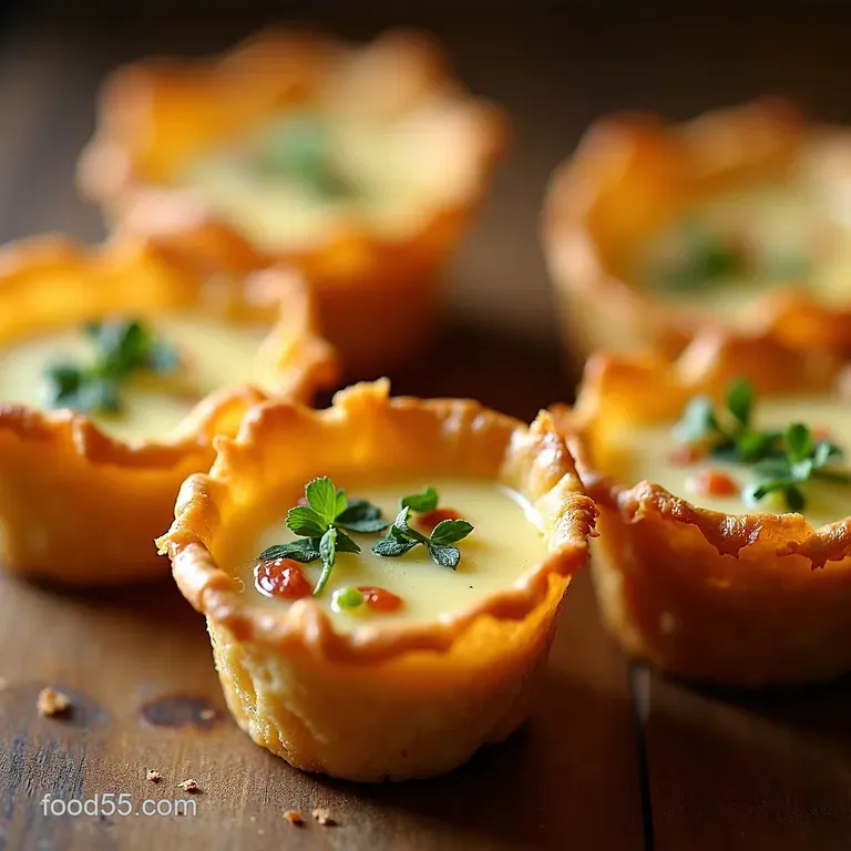 Mini Baked Brie Phyllo Cups with Fig Jam Toasted Nuts presentation