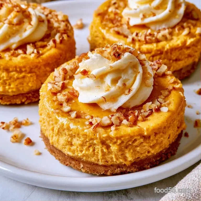 Bite-sized orange cakes topped with fluffy white cream and cinnamon, arranged on a rustic wooden serving board.