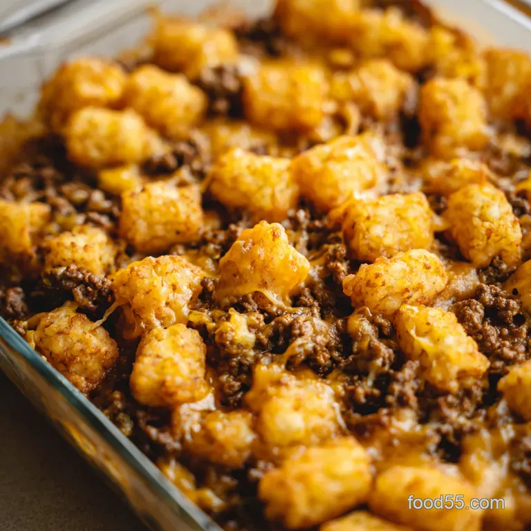 Minnesota Tater Tot Hotdish Comfort in a Casserole presentation