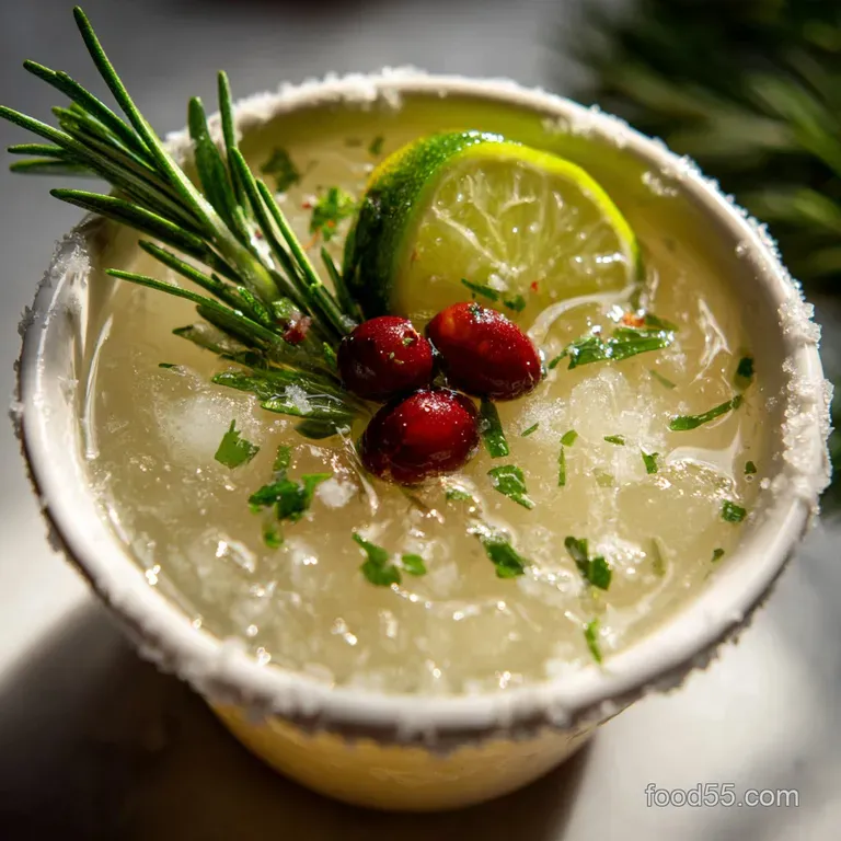 Christmas Mistletoe Margarita: Yuletide Kiss Recipe presentation